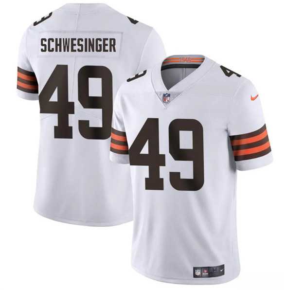 Men & Women & Youth Cleveland Browns #49 Carson Schwesinger White 2025 Vapor Limited Stitched Jersey